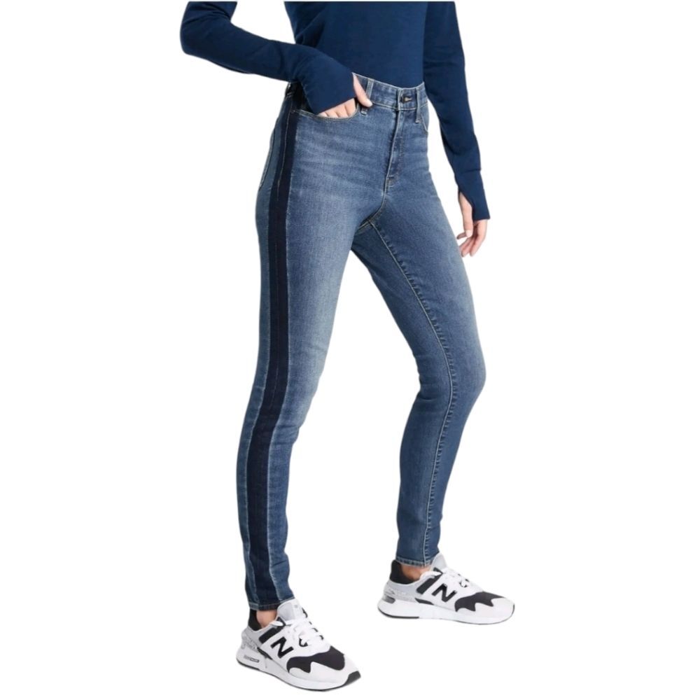 Athleta Tuxedo Denim Jeans Indigo Sculptek Ultra Skinny Size 4